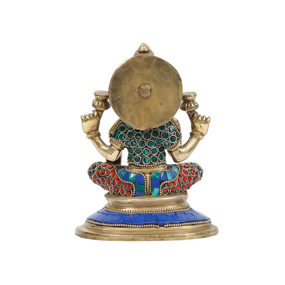 Brass Lakshmi With Stone Work