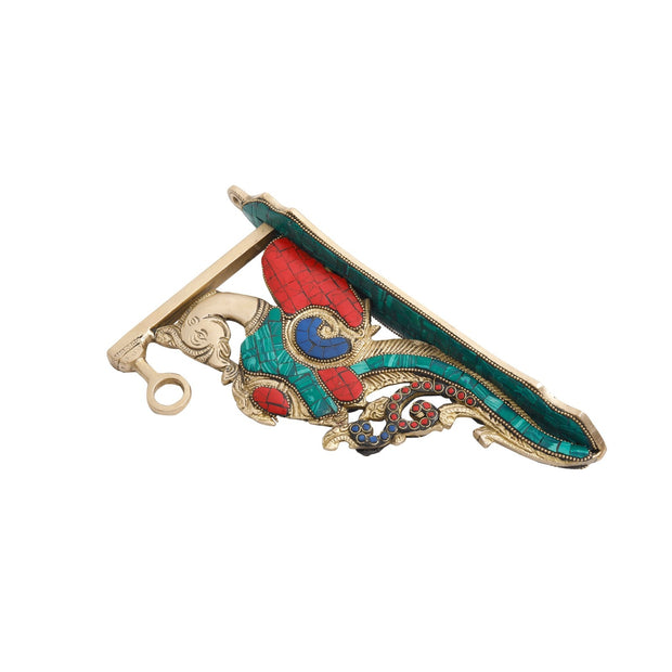 Brass Parrot Bracket With Stone Work
