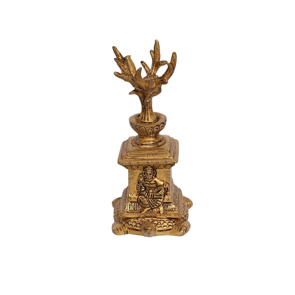 Antique brass Thulasi Saligram plant