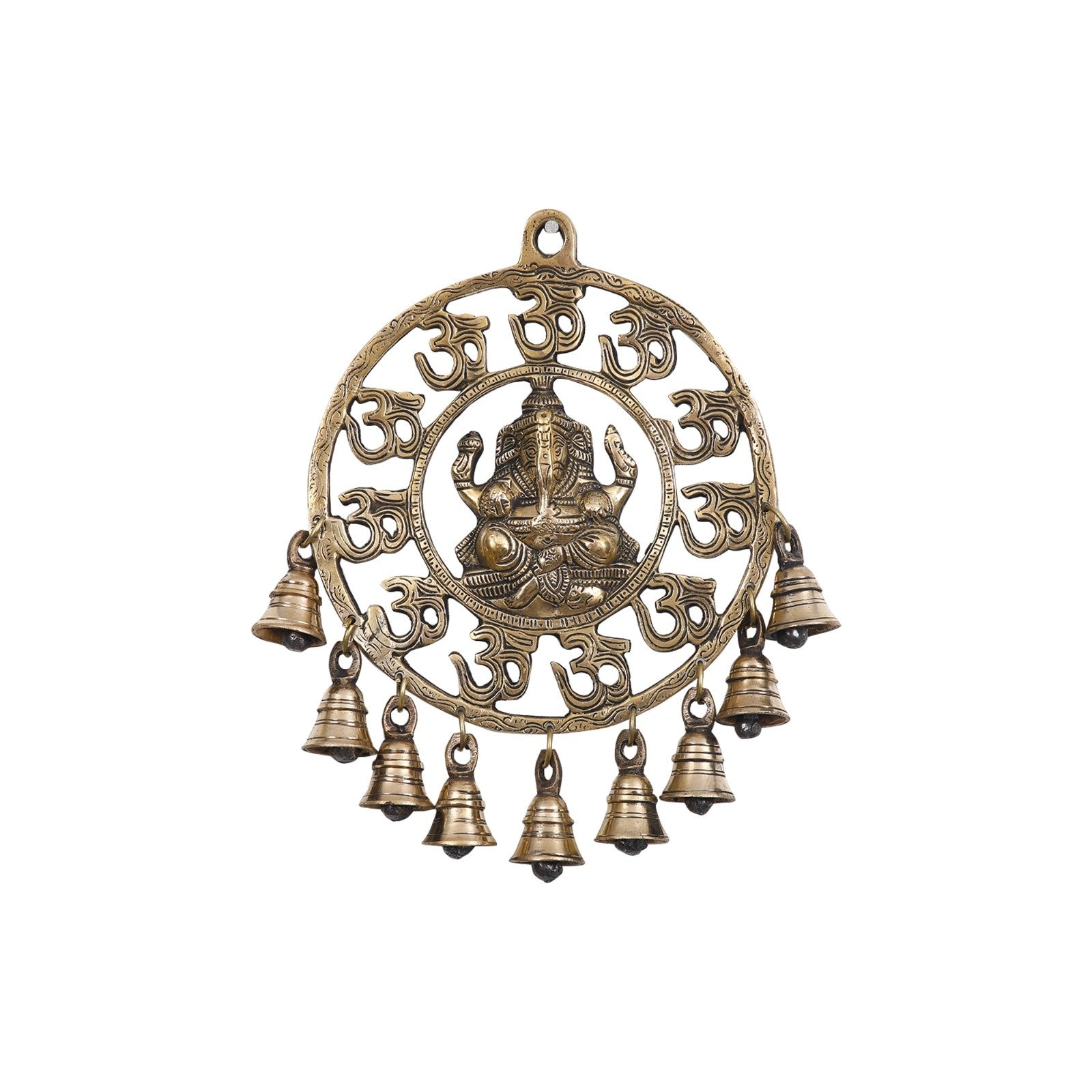 Brass Wall Hanging Ganesh With Bell