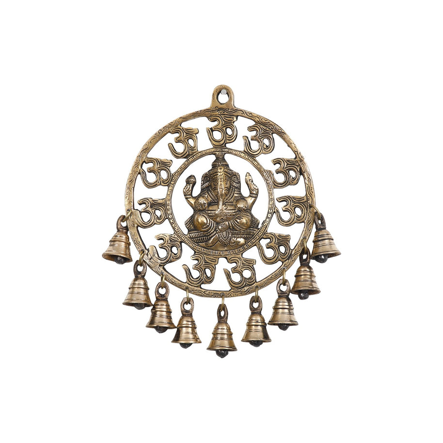 Brass Wall Hanging Ganesh With Bell