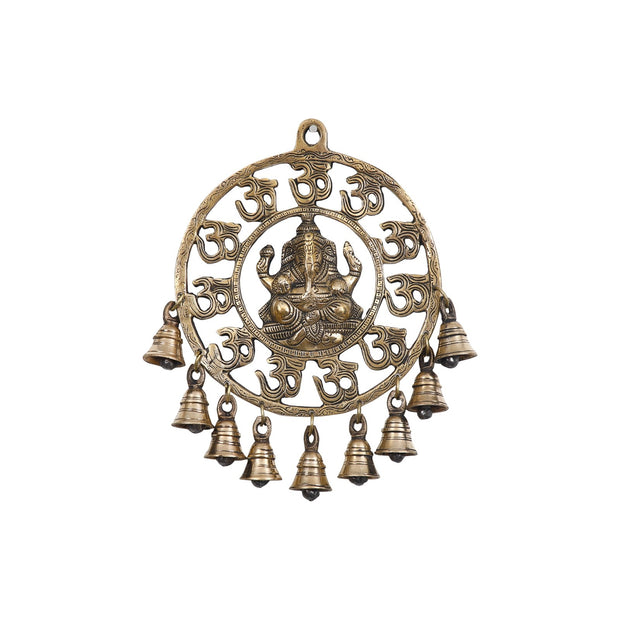 Brass Wall Hanging Ganesh With Bell