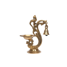 Brass Parrot Carved Diya