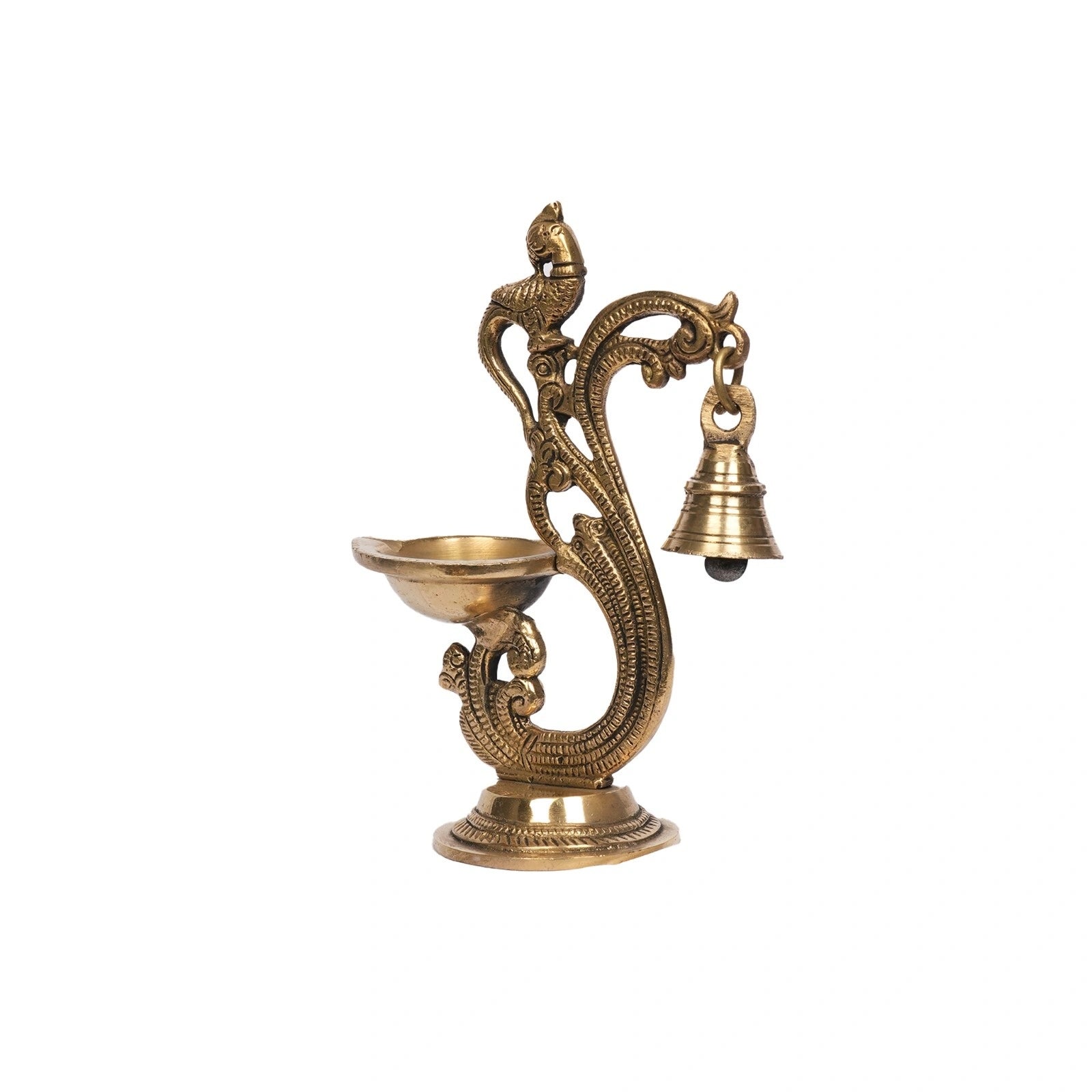 Brass Parrot Carved Diya