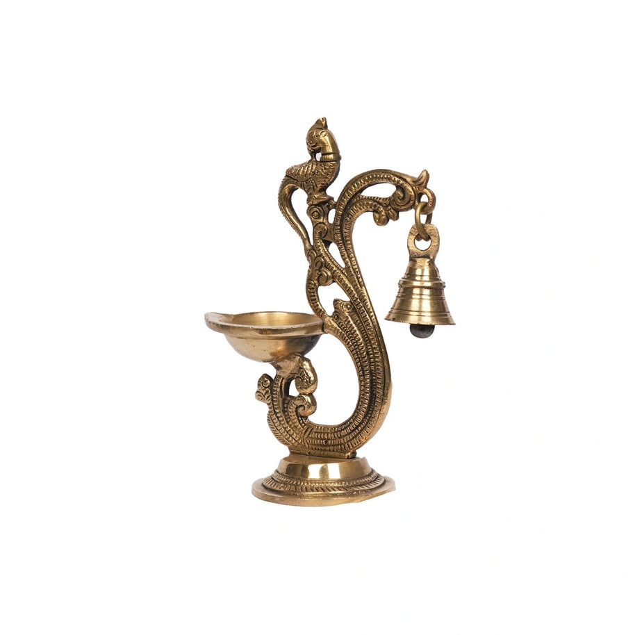 Brass Parrot Carved Diya