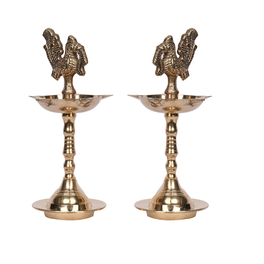 Handcrafted Brass Kerala Fancy Murga – 5" Height | Pair