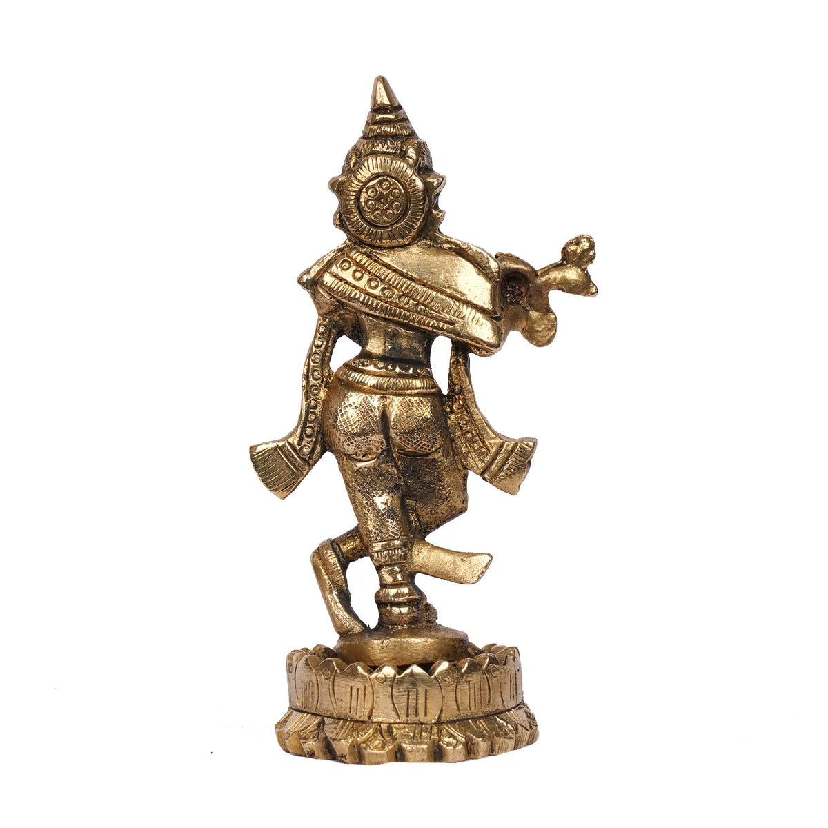 Handcrafted Brass Krishna Standing Idol – 4.5