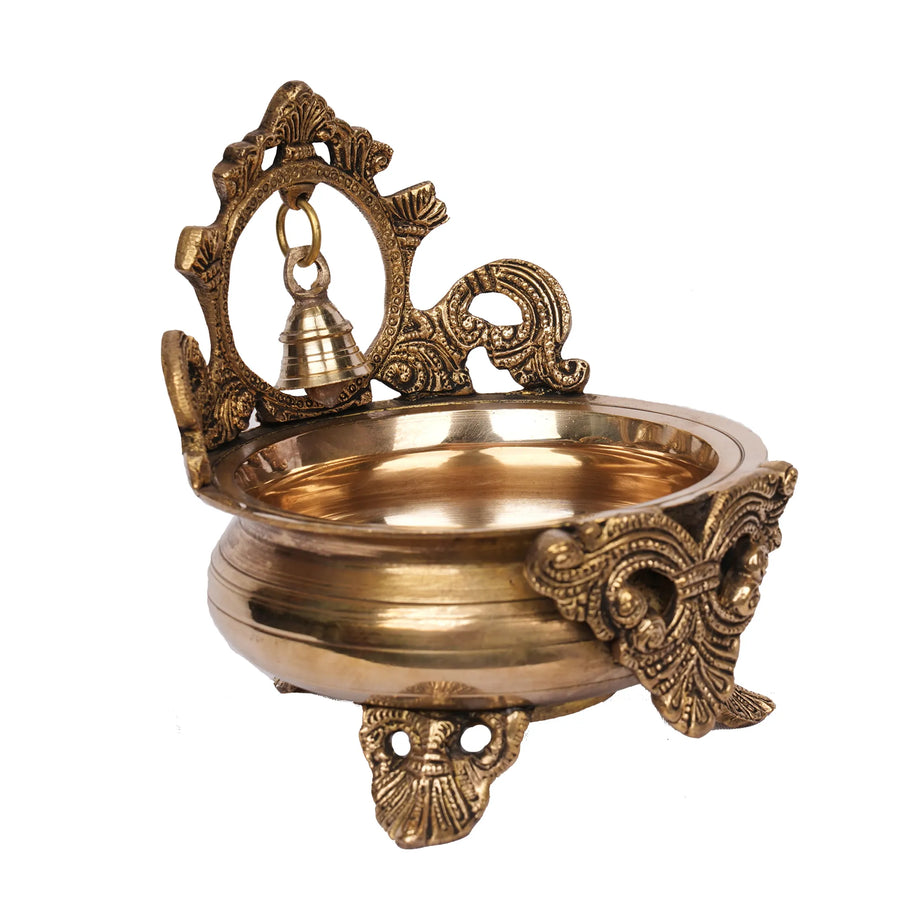 Handcrafted Brass Urli with Bell – 6