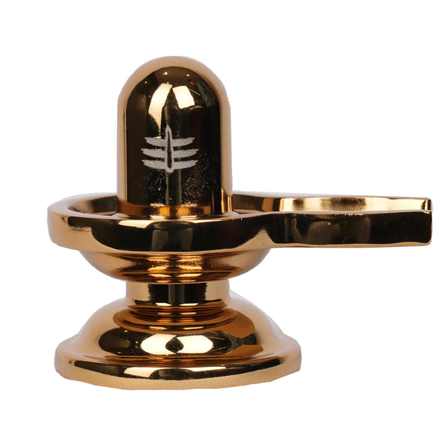 Gold Color Shivalinga – Traditional Lord Shiva Idol for Home Temple and  Pooja