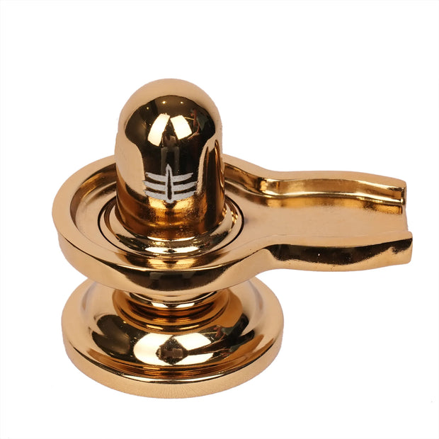 Gold Color Shivalinga – Traditional Lord Shiva Idol for Home Temple and  Pooja