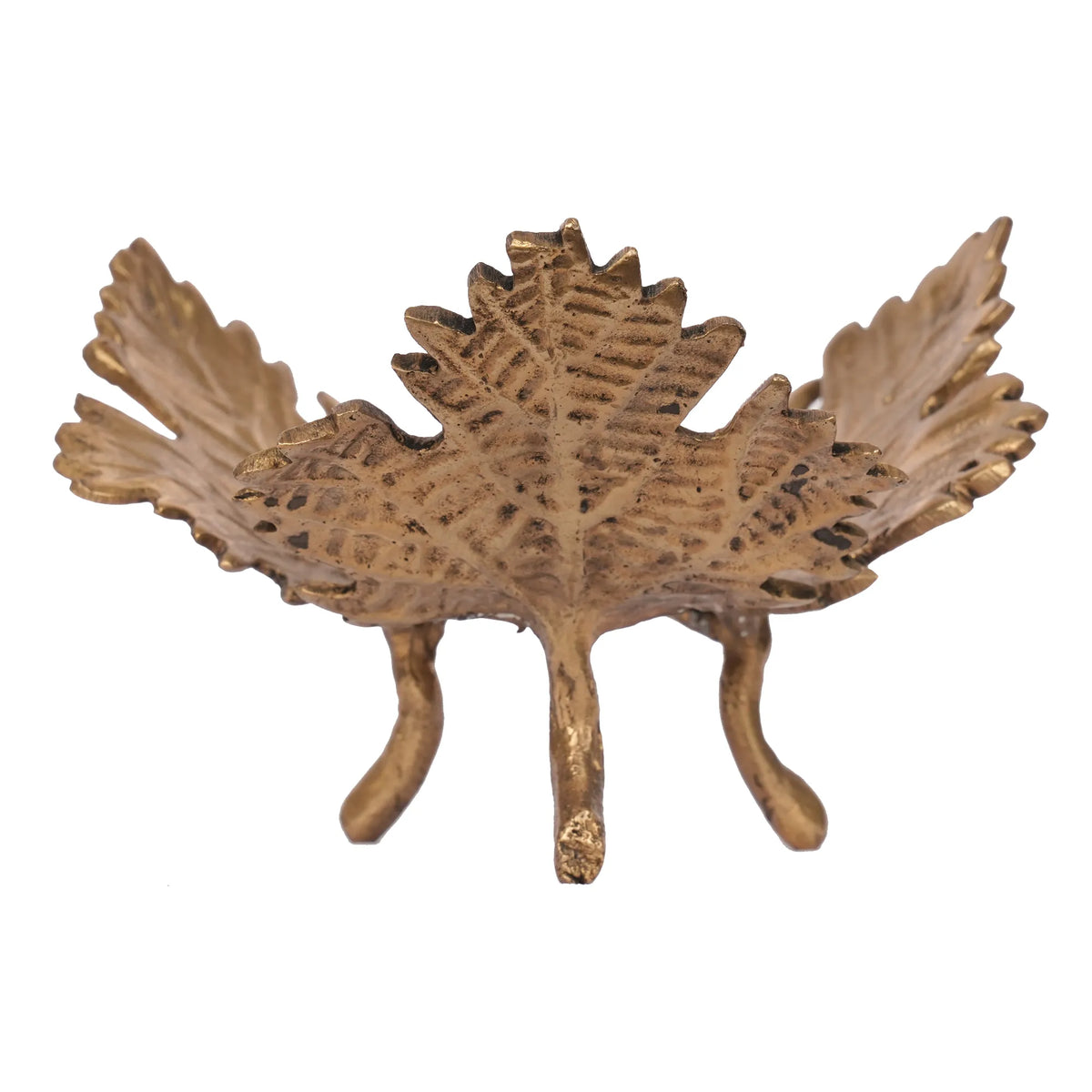 Handcrafted Brass Leaf Candle Stand – 3