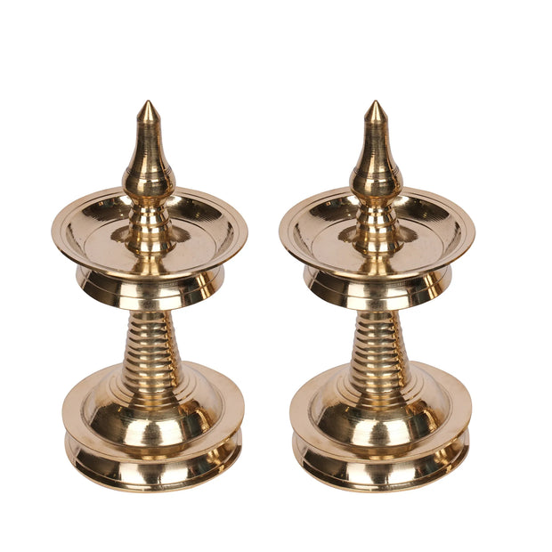 Handcrafted Brass Kerala Deepam – 6" Height | Pair