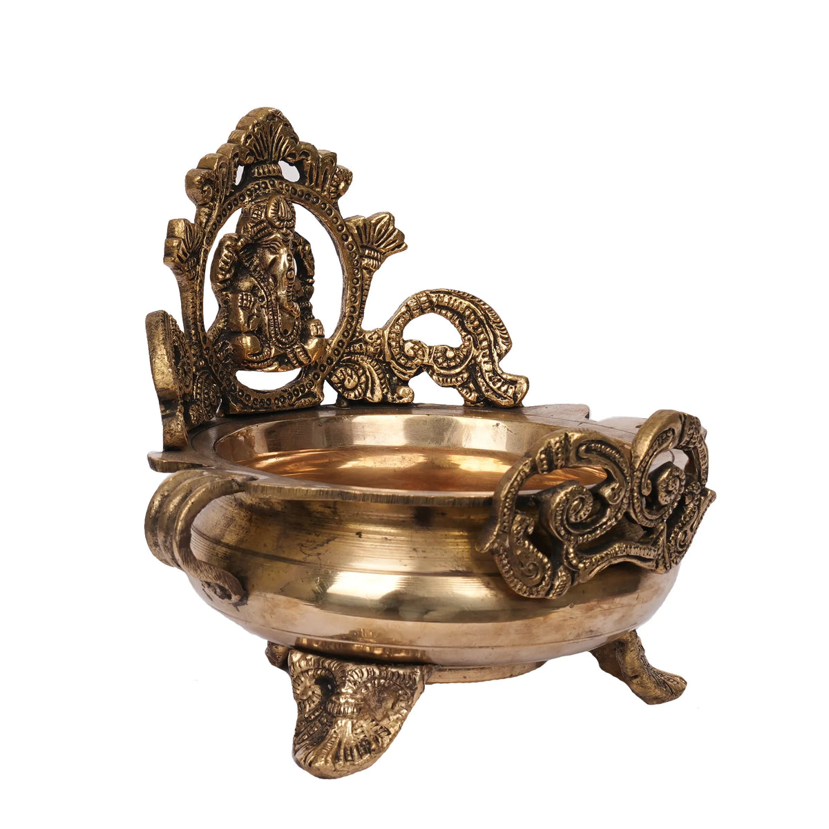Handcrafted Brass Ganesha Urli – 7