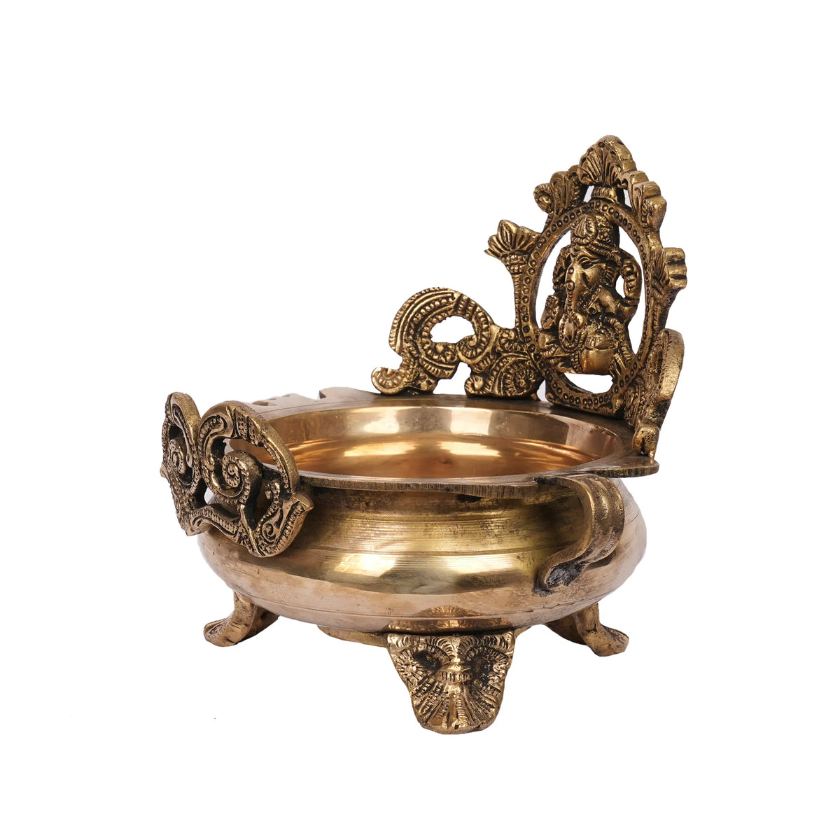 Handcrafted Brass Ganesha Urli – 7