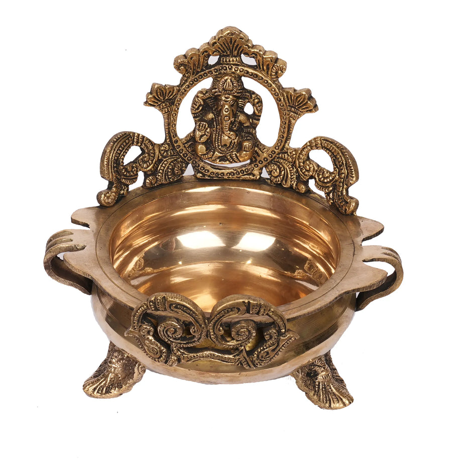 Handcrafted Brass Ganesha Urli – 7