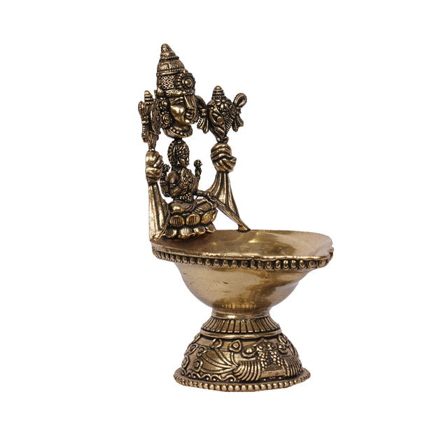 Handcrafted Brass Balaji Diya – 5.5" Height