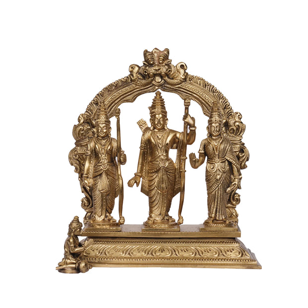 Handcrafted Bronze Rama Darbar Idol – 8" Height