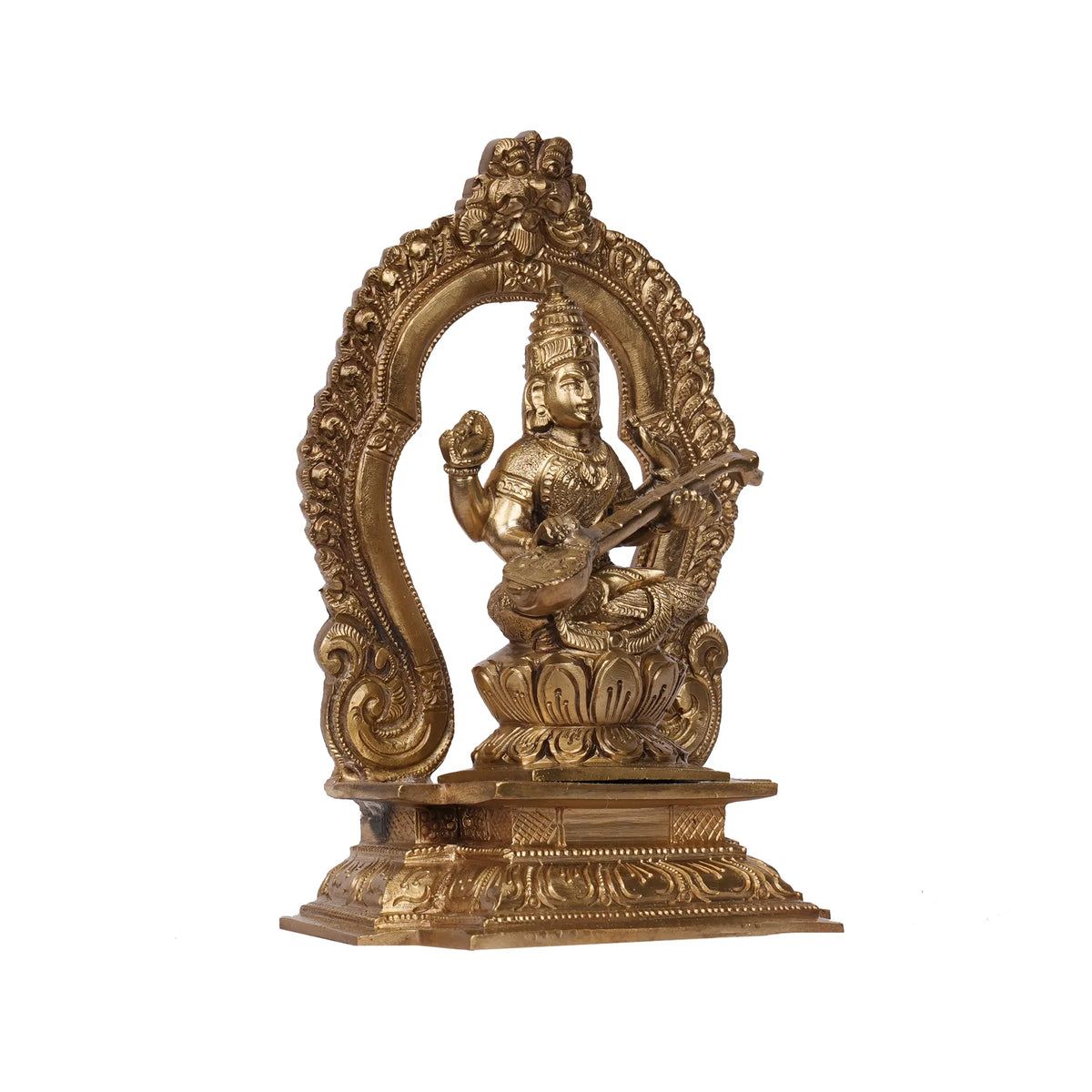 Handcrafted Bronze Saraswathi Idol – 6