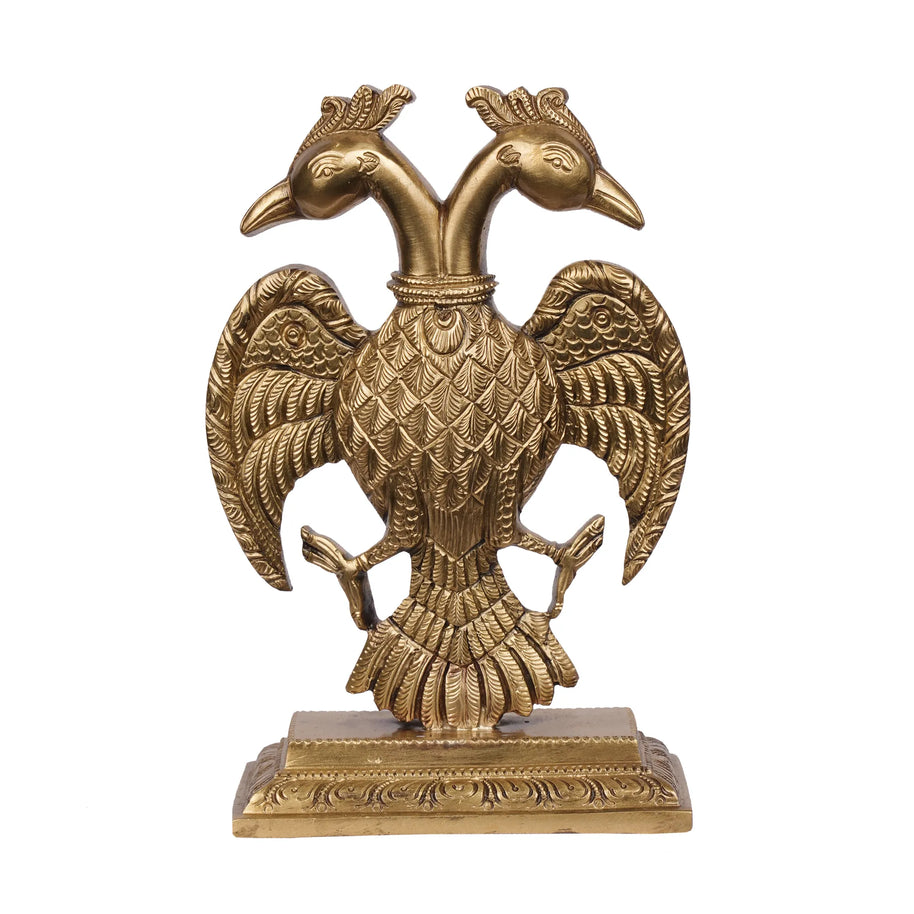 Handcrafted Bronze Gandaberunda Idol – 7" Height