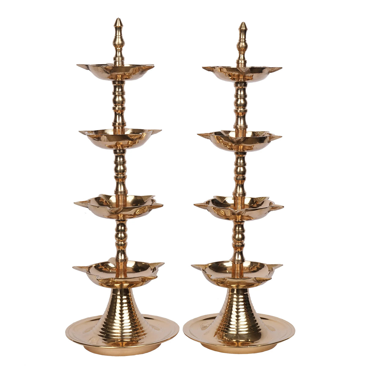 Brass Panch Mahal 4-Step Deepa Pair – 11