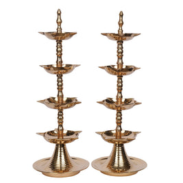 Brass Panch Mahal 4-Step Deepa Pair – 11