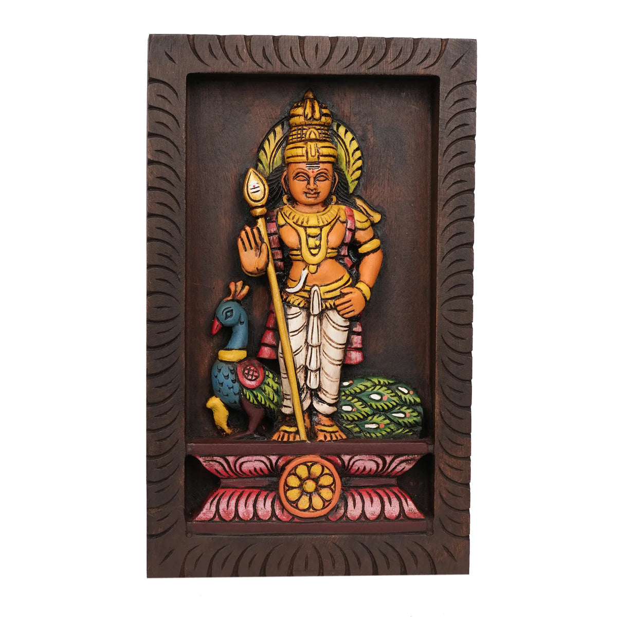 Handcrafted Wooden Murugan Panel – 12