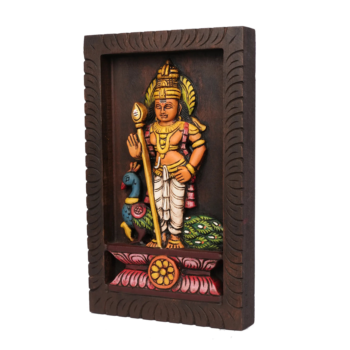Handcrafted Wooden Murugan Panel – 12