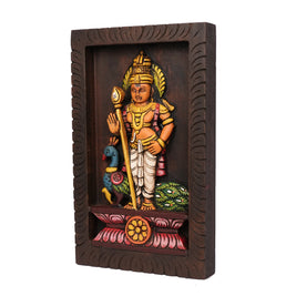 Handcrafted Wooden Murugan Panel – 12