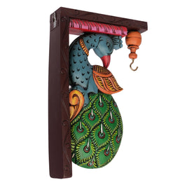 Handcrafted Peacock Wooden Bracket – 12