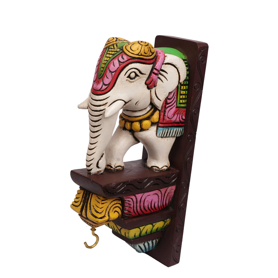 Handcrafted Elephant Wooden Bracket – 12
