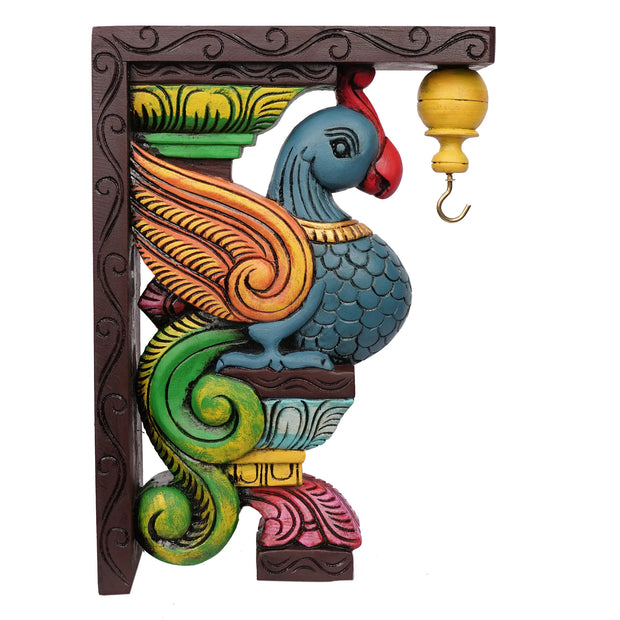 Handcrafted Parrot Wooden Bracket – 12" Height