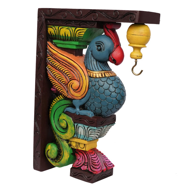 Handcrafted Parrot Wooden Bracket – 12" Height