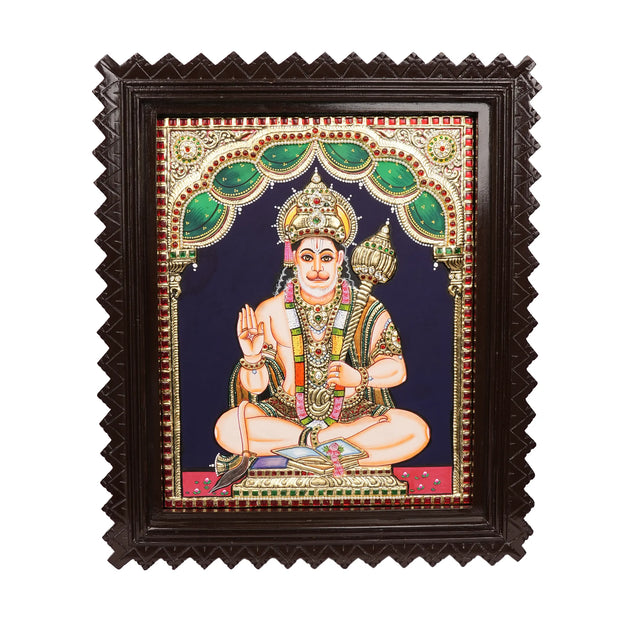 Tanjore Hanuman Painting with 22K Gold Foil