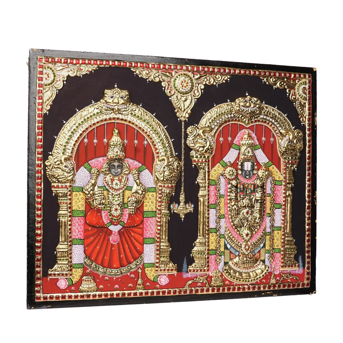 Tanjore Balaji Padmavathi Painting with 22K Gold Foil – 16 × 20 Inches
