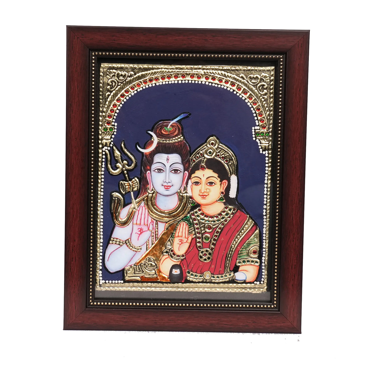 Tanjore Painting – Shiva Parvati with 22K Gold Foil – 6
