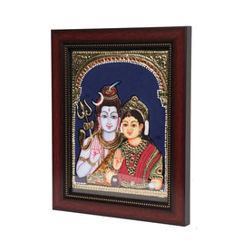 Tanjore Painting – Shiva Parvati with 22K Gold Foil – 6