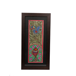 Traditional Madhubani Bird & Fish with Flower Painting
