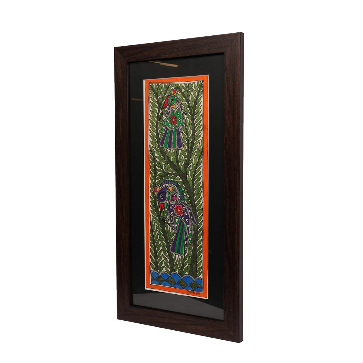 Madhubani Painting – Traditional Plant & Bird Artwork