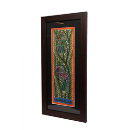 Madhubani Painting – Traditional Plant & Bird Artwork