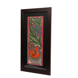 Madhubani Painting – Traditional Plant & Bird Artwork