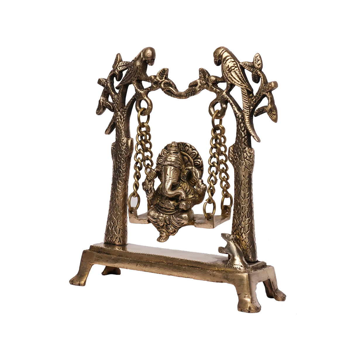 Handcrafted Brass Parrot Ganesha Idol – 9