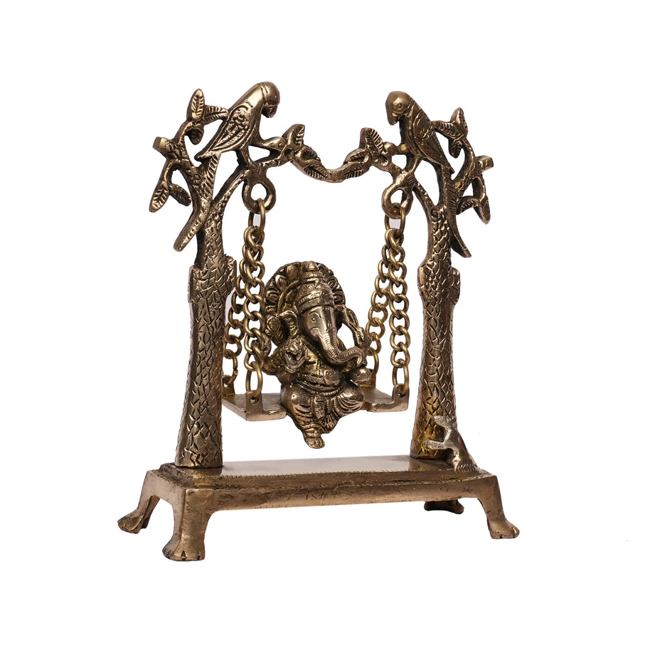 Handcrafted Brass Parrot Ganesha Idol – 9