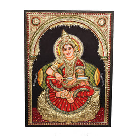 Annapoorneshwari Tanjore Painting with 22K Gold Foil – 24 × 18 Inches