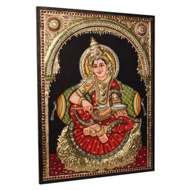 Annapoorneshwari Tanjore Painting with 22K Gold Foil – 24 × 18 Inches