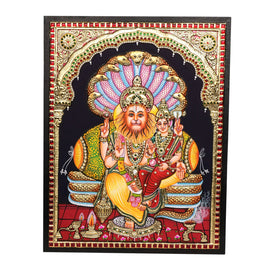 Lakshmi Narasimha Hand Painted Tanjore Painting