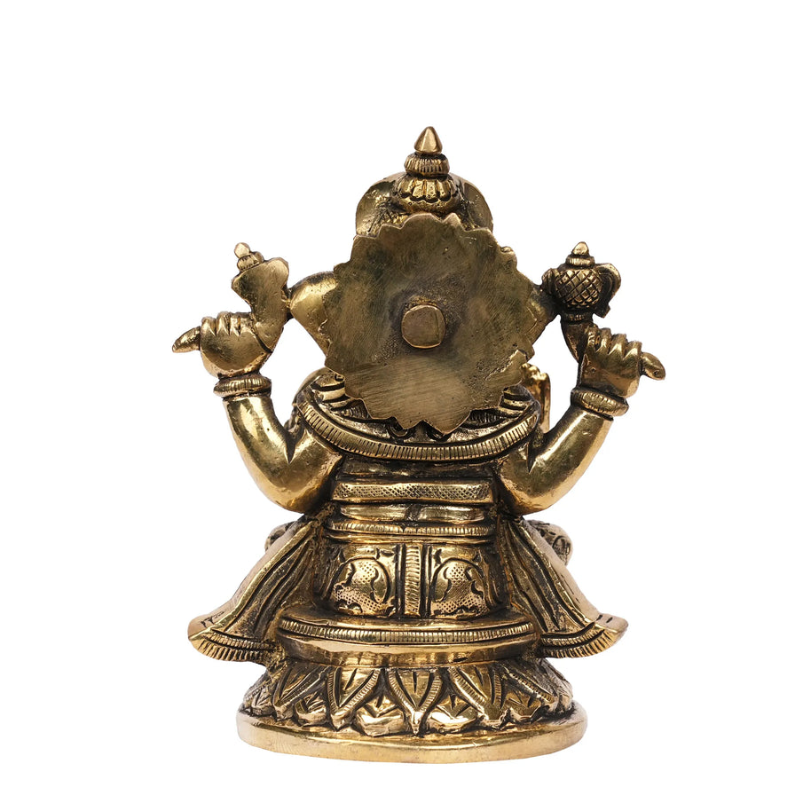 Brass Sitting Ganesha Idol – 5.5