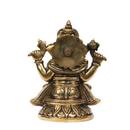 Brass Sitting Ganesha Idol – 5.5