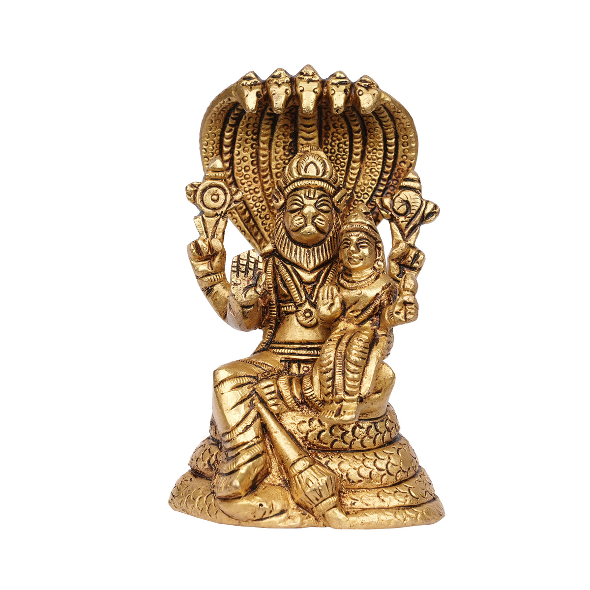 Brass Lakshmi Narasimha Idol 4.5