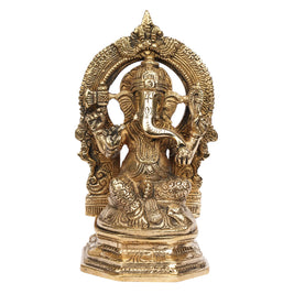 Arch Ganesha Brass Idol – 7 Inch Height