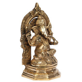 Arch Ganesha Brass Idol – 7 Inch Height